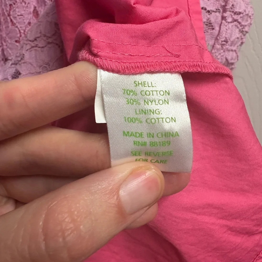 Lilly Pulitzer “Aleesa” Fit & Flare Pink Lace Sleeveless Mini Dress Size 8 - Picture 4 of 5